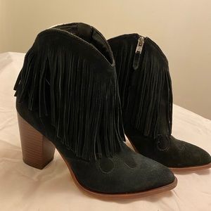 sam edelman fringe suede ankle boots Benjie